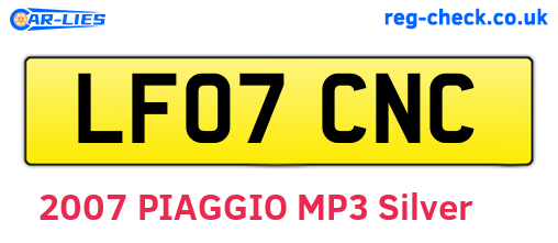 LF07CNC are the vehicle registration plates.