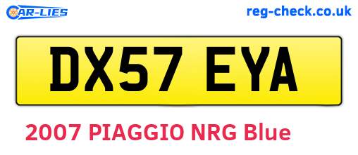 DX57EYA are the vehicle registration plates.