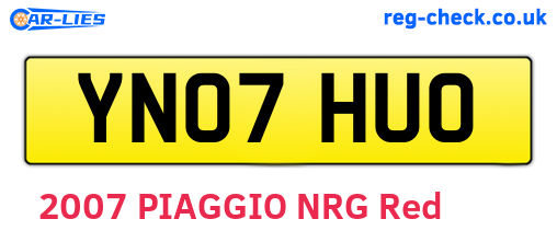 YN07HUO are the vehicle registration plates.