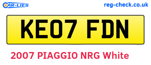 KE07FDN are the vehicle registration plates.