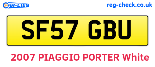 SF57GBU are the vehicle registration plates.