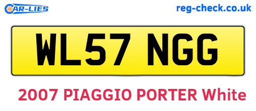 WL57NGG are the vehicle registration plates.