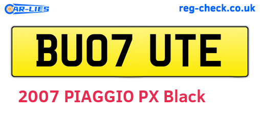 BU07UTE are the vehicle registration plates.