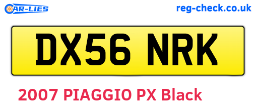 DX56NRK are the vehicle registration plates.