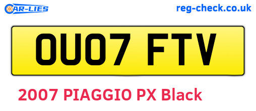 OU07FTV are the vehicle registration plates.
