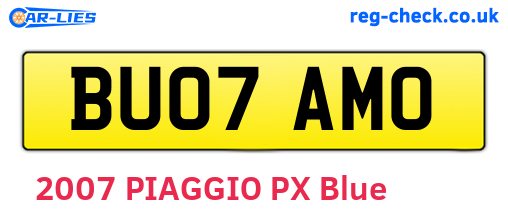 BU07AMO are the vehicle registration plates.