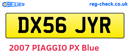 DX56JYR are the vehicle registration plates.