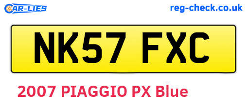 NK57FXC are the vehicle registration plates.