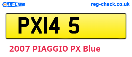 PXI45 are the vehicle registration plates.