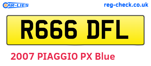 R666DFL are the vehicle registration plates.