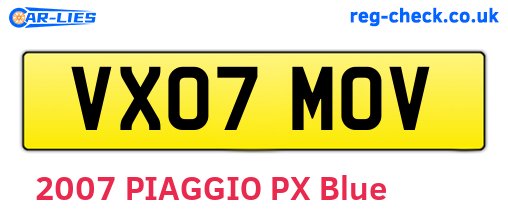 VX07MOV are the vehicle registration plates.