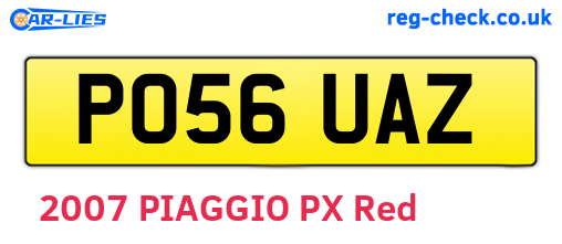 PO56UAZ are the vehicle registration plates.
