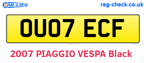 OU07ECF are the vehicle registration plates.