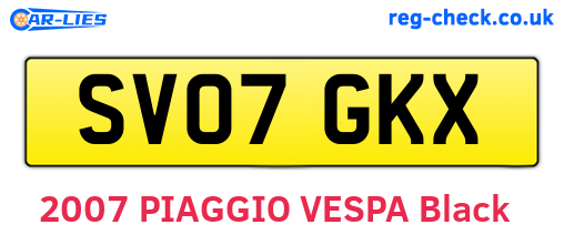 SV07GKX are the vehicle registration plates.