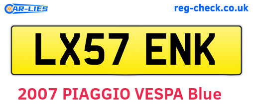 LX57ENK are the vehicle registration plates.