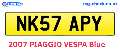NK57APY are the vehicle registration plates.