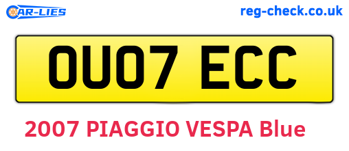OU07ECC are the vehicle registration plates.