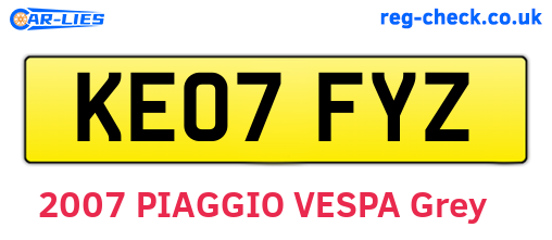 KE07FYZ are the vehicle registration plates.