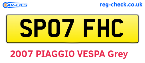 SP07FHC are the vehicle registration plates.
