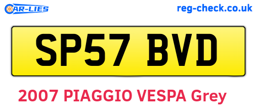 SP57BVD are the vehicle registration plates.