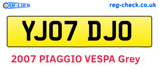 YJ07DJO are the vehicle registration plates.