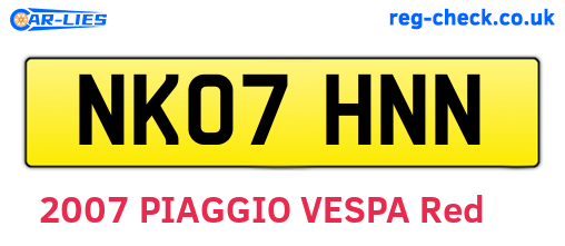 NK07HNN are the vehicle registration plates.