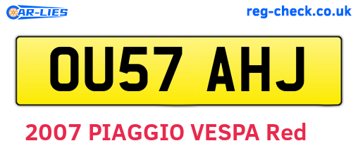 OU57AHJ are the vehicle registration plates.