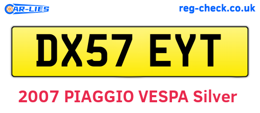 DX57EYT are the vehicle registration plates.