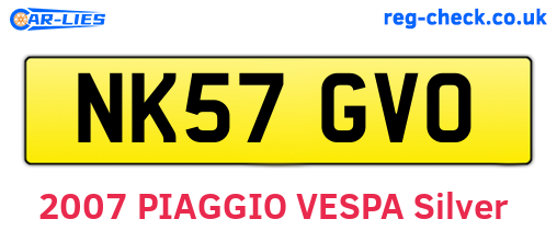 NK57GVO are the vehicle registration plates.