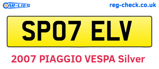 SP07ELV are the vehicle registration plates.