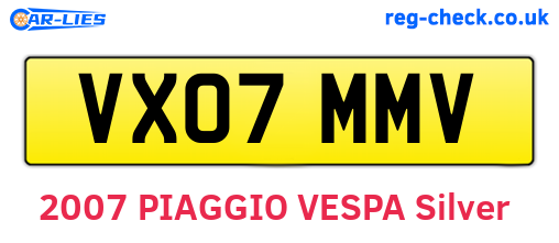 VX07MMV are the vehicle registration plates.