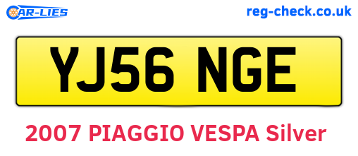 YJ56NGE are the vehicle registration plates.