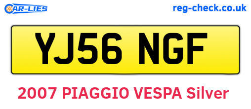 YJ56NGF are the vehicle registration plates.