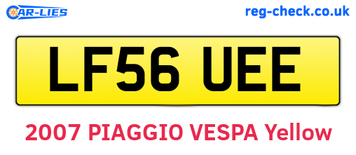 LF56UEE are the vehicle registration plates.