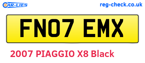FN07EMX are the vehicle registration plates.