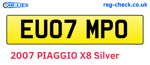 EU07MPO are the vehicle registration plates.