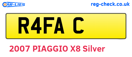 R4FAC are the vehicle registration plates.