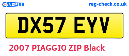 DX57EYV are the vehicle registration plates.