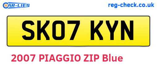 SK07KYN are the vehicle registration plates.
