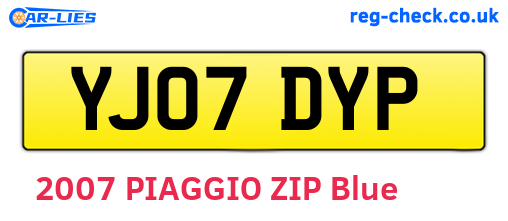 YJ07DYP are the vehicle registration plates.
