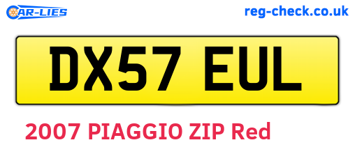 DX57EUL are the vehicle registration plates.