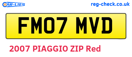 FM07MVD are the vehicle registration plates.