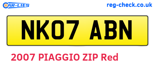 NK07ABN are the vehicle registration plates.