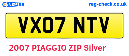 VX07NTV are the vehicle registration plates.