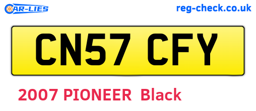 CN57CFY are the vehicle registration plates.
