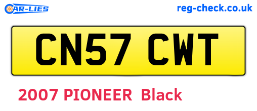 CN57CWT are the vehicle registration plates.