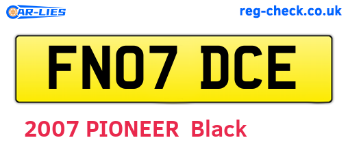FN07DCE are the vehicle registration plates.