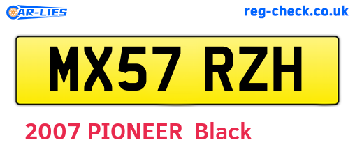 MX57RZH are the vehicle registration plates.