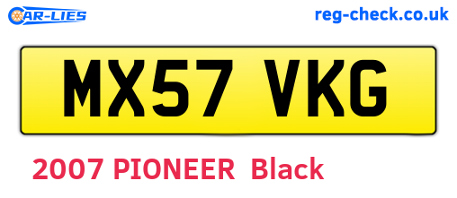 MX57VKG are the vehicle registration plates.