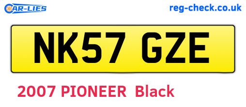 NK57GZE are the vehicle registration plates.